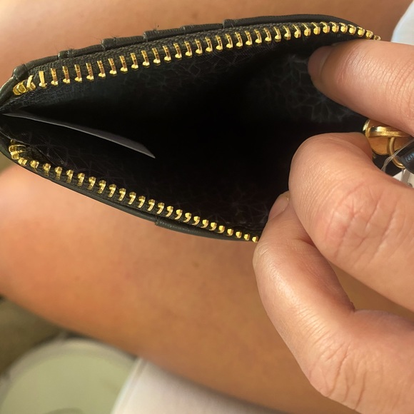 Black Cross Stitched Coin Purse/ Credit Card Holder (wallet) - Picture 7 of 8